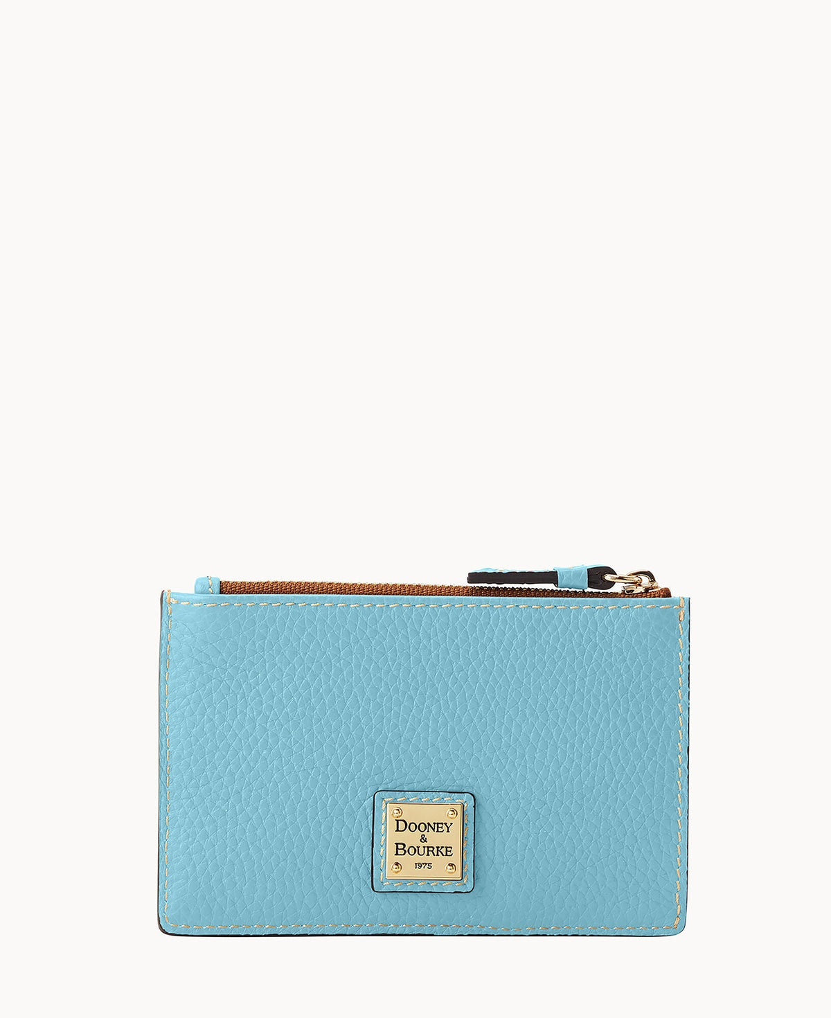 Pebble Grain Zip Credit Card Case