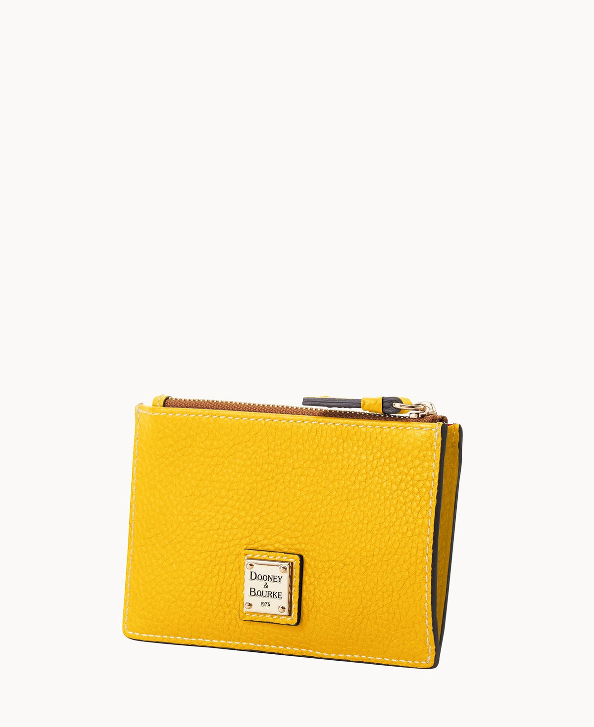 Pebble Grain Zip Credit Card Case