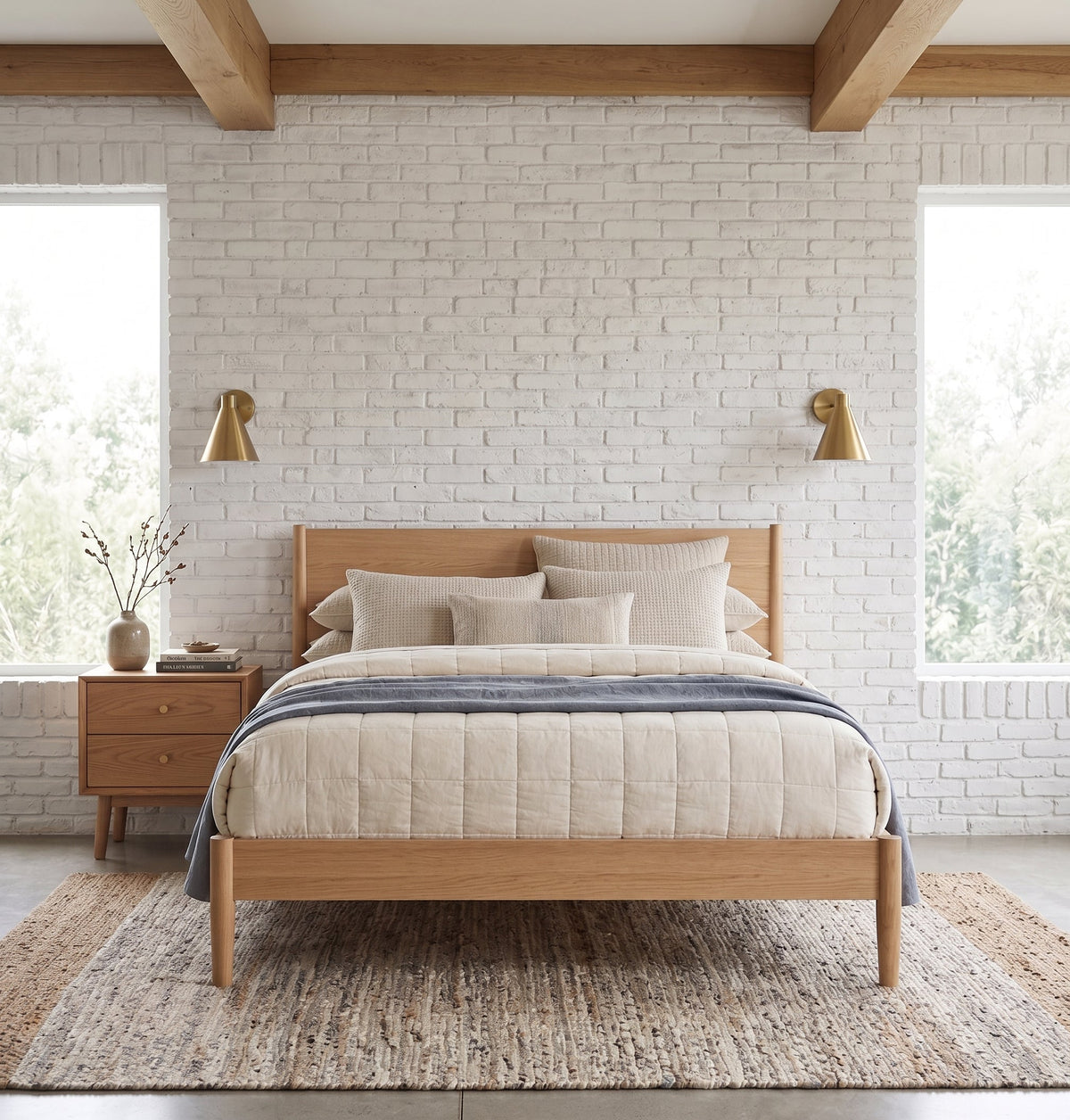 Wright Oak King Bed Frame