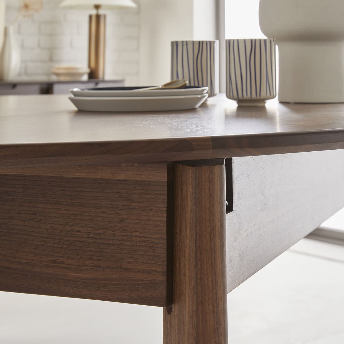 Wright Walnut Round Extendable Dining Table