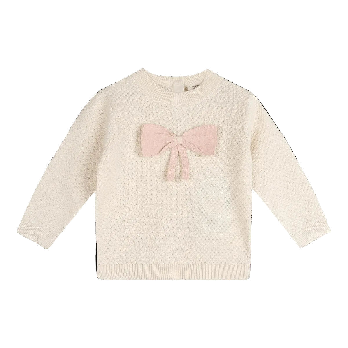 Viverano Organics Ella Bow Knit Baby Pullover (Organic Cotton)