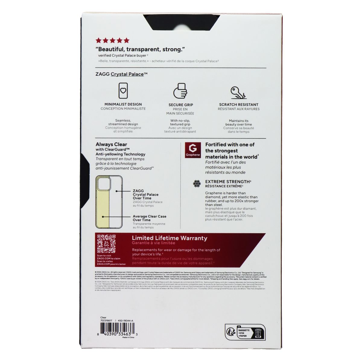 ZAGG Crystal Palace Case for Samsung Galaxy S24 FE - Clear - New