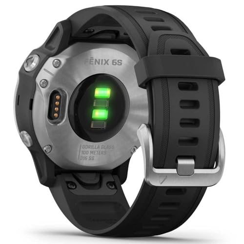 Garmin fēnix 6S GPS Smartwatch 30mm - Silver w/ Black Silicone Band - 010-02159-01