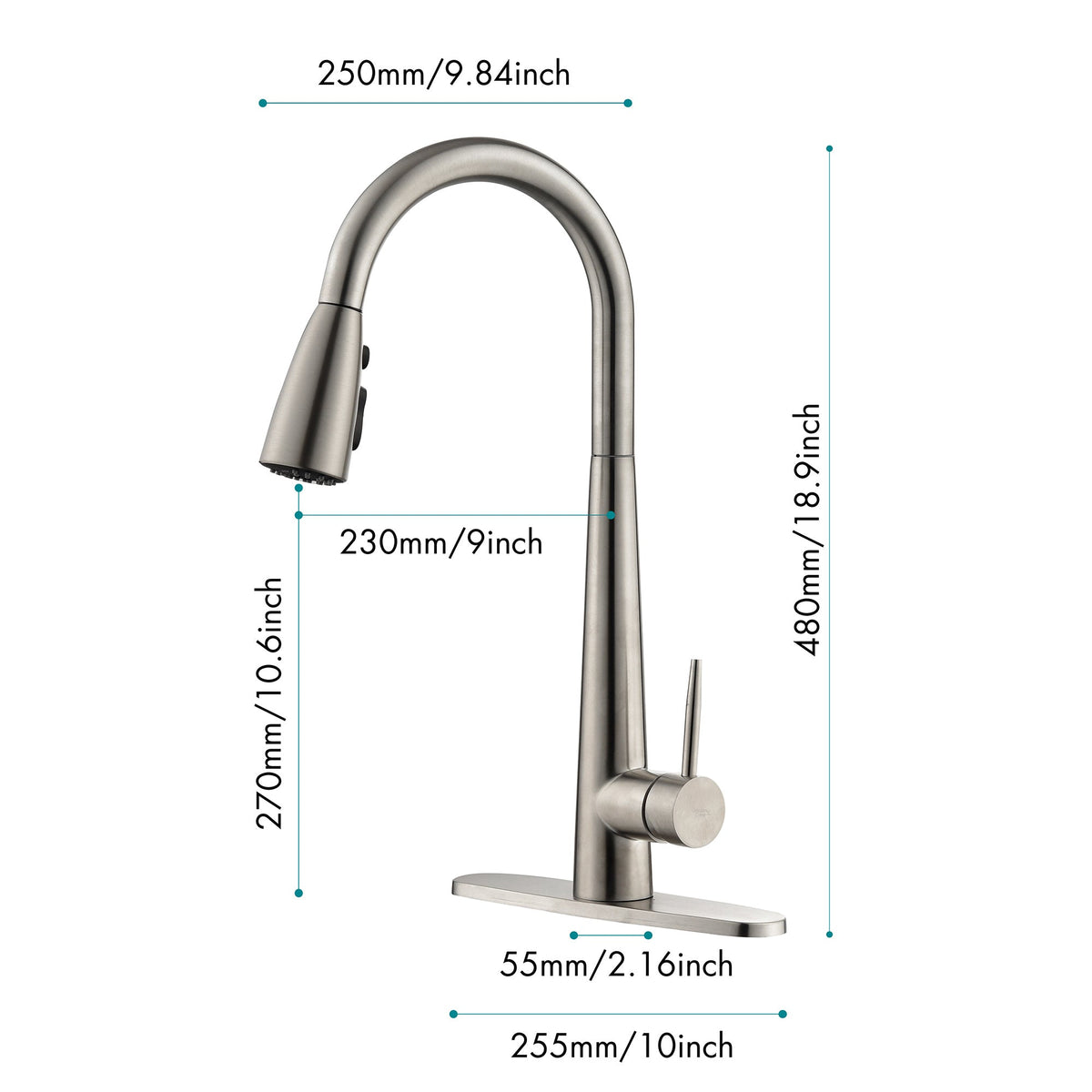 High-Arc Single Handle Kitchen Sink Faucet