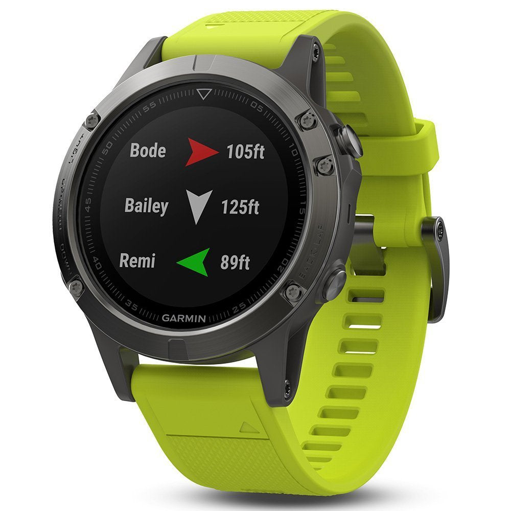 Garmin fēnix 5, Premium and Rugged Multisport GPS Smartwatch, Slate Gray W/ Yellow Band - 010-01688-02