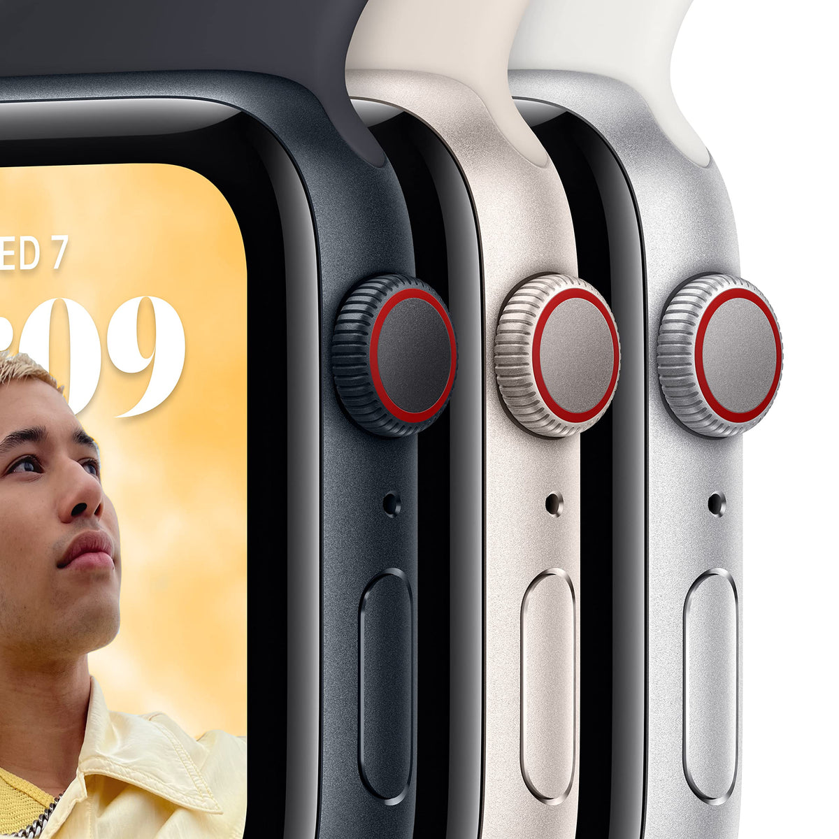 Apple Watch SE 2nd Gen GPS, 40mm Starlight Aluminum Case with Sport Band, M/L - MRG03LL/A