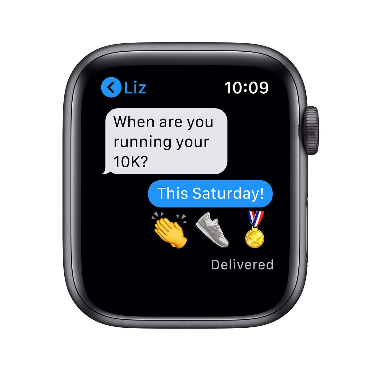 Apple Watch Series 6 GPS 44mm Space Gray Aluminum Case with Black Sport Band - M00H3LL/A