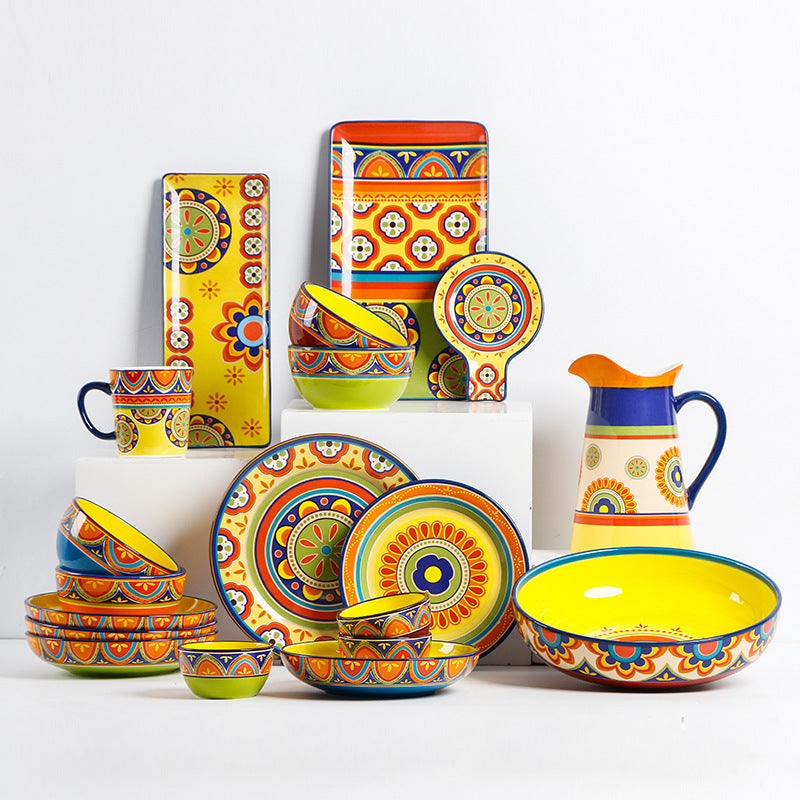 Hand-Painted Ceramic Salad Pots & Bowls