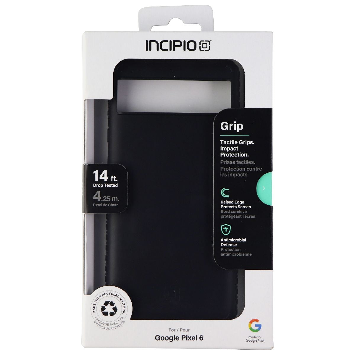 Incipio Grip Series Hardshell Case for Google Pixel 6 Smartphones - Black - New