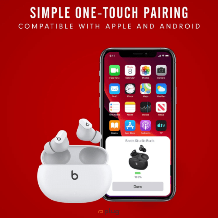 Beats Studio Buds - True Wireless Noise Cancelling Earphones - White (Brand New)