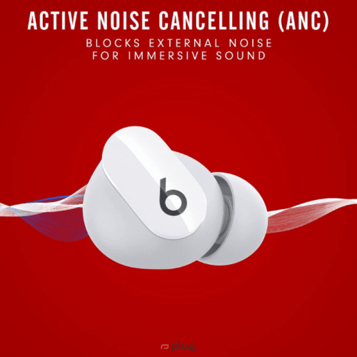 Beats Studio Buds - True Wireless Noise Cancelling Earphones - White (Brand New)