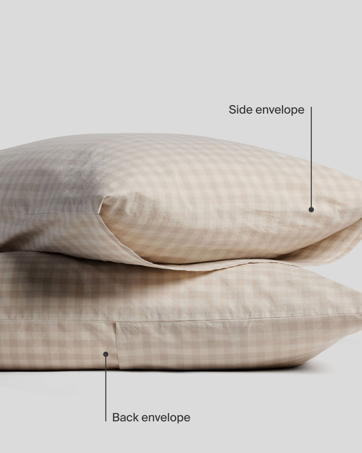 Brushed Cotton Pillowcase Set (Bone Check)