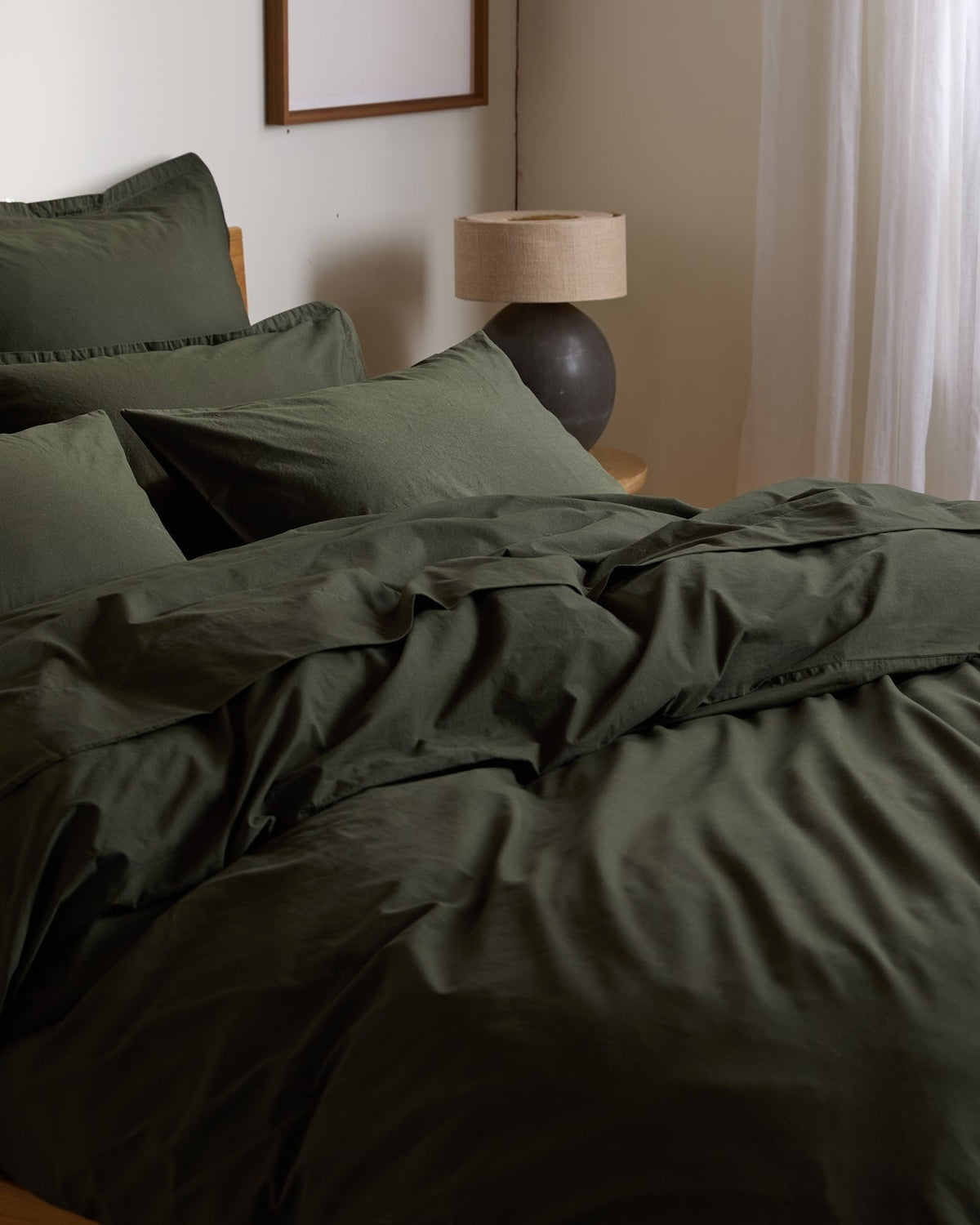 Brushed Cotton Duvet Cover (Evergreen)