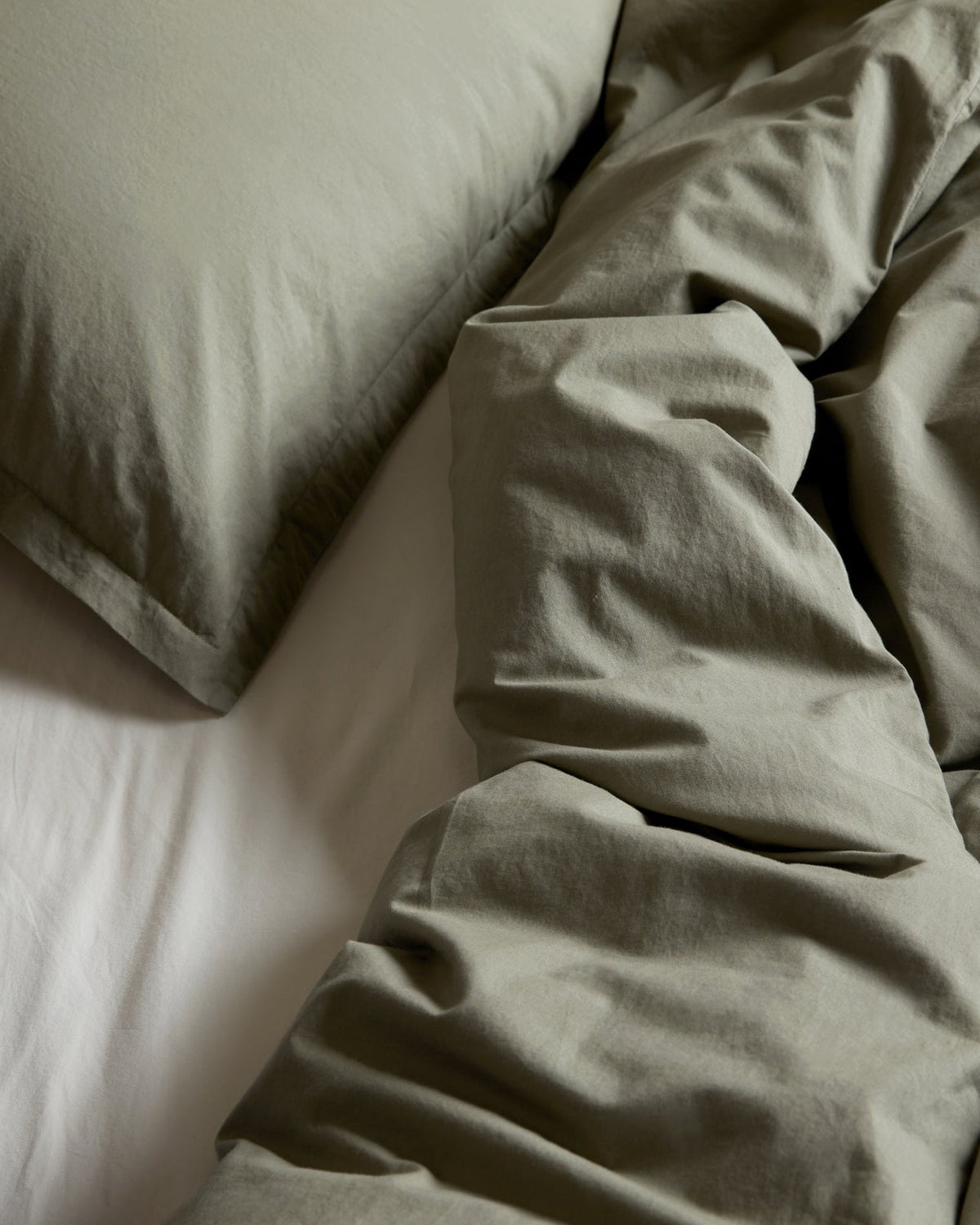 Brushed Cotton Duvet Cover Set - Moss K/CK