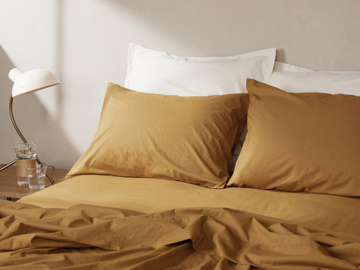 Brushed Cotton Pillowcase Set - FINAL SALE (Ochre)