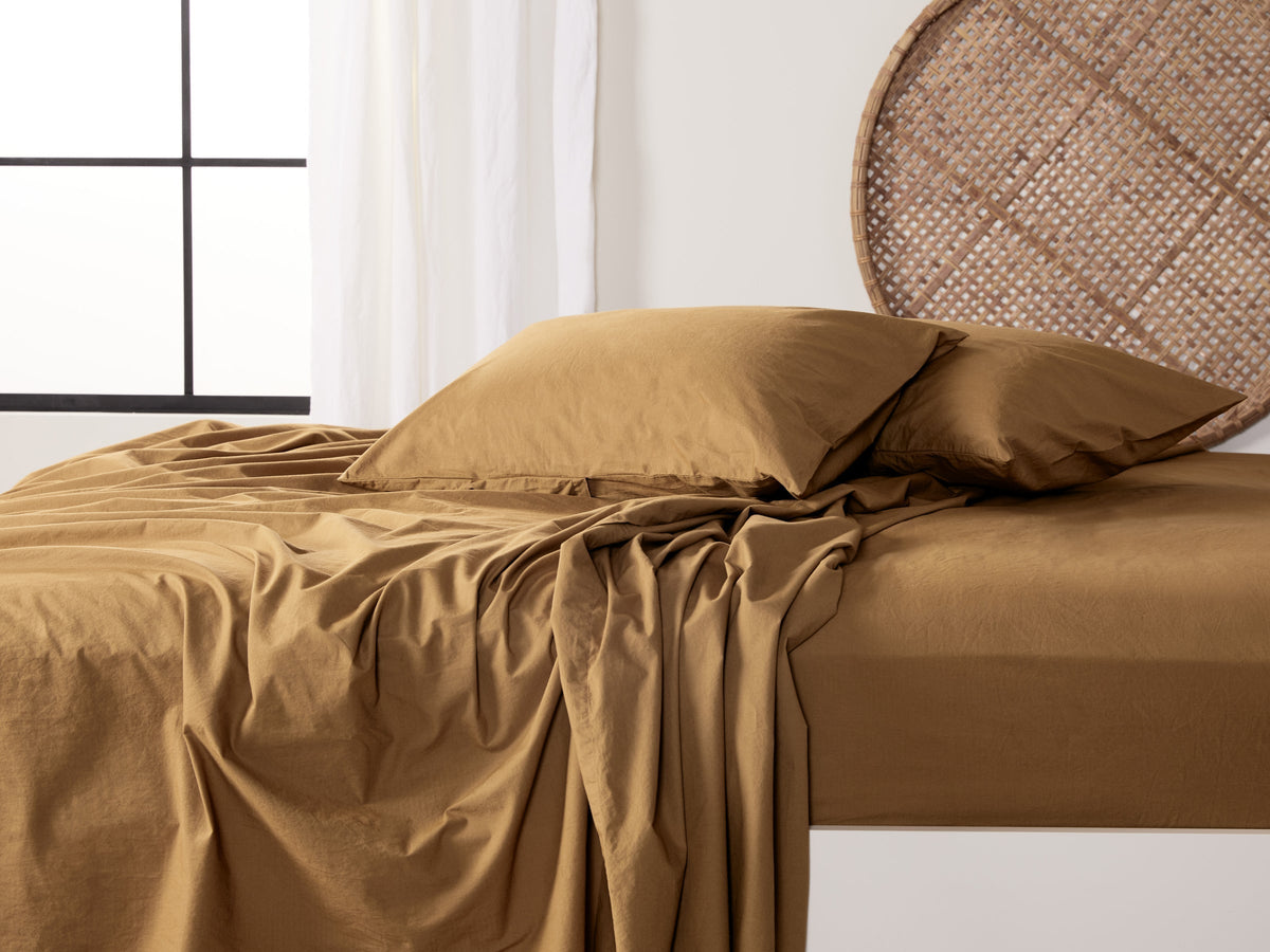 Brushed Cotton Pillowcase Set - FINAL SALE (Ochre)