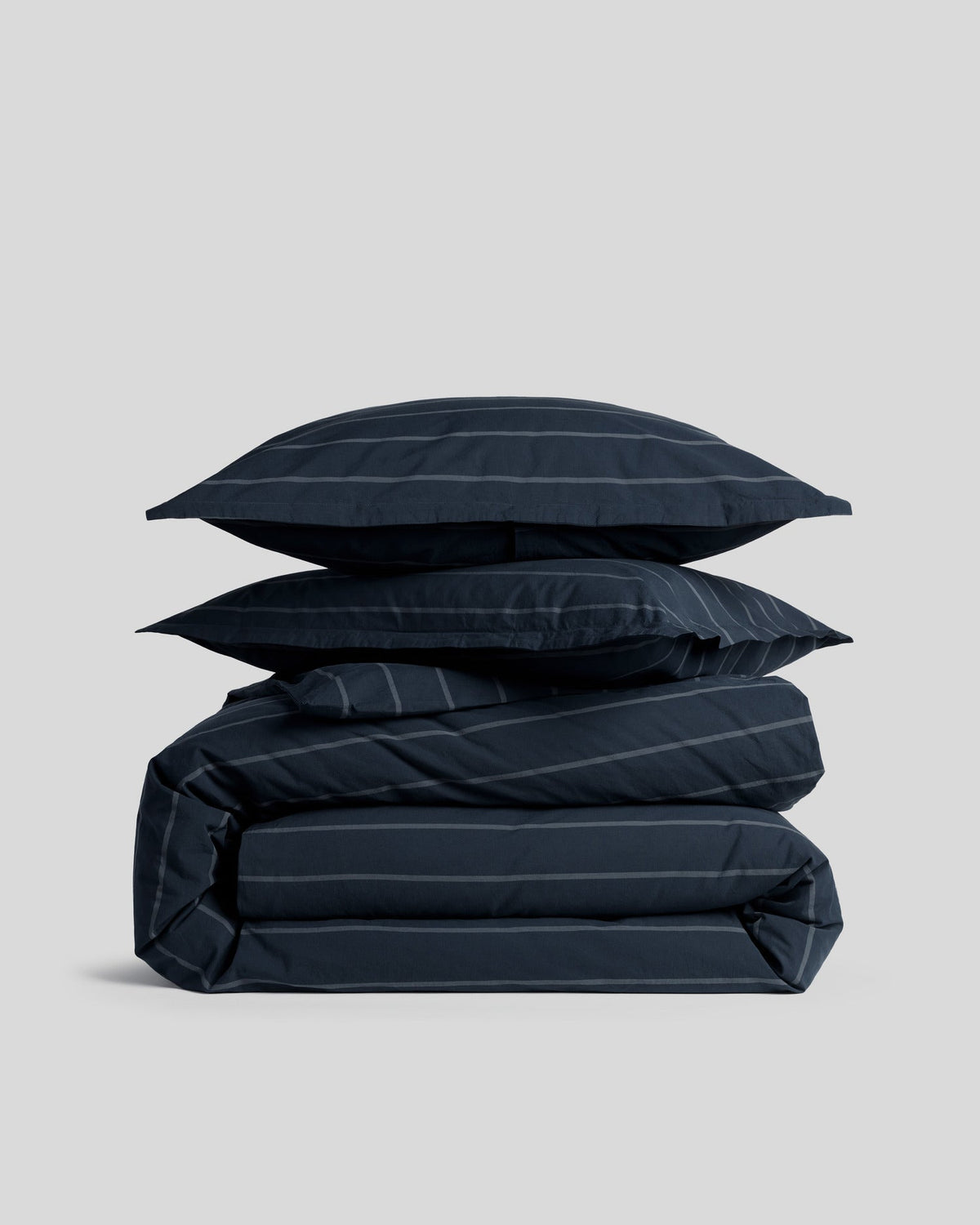 Brushed Cotton Duvet Cover Set - Dusk Stripe F/Q