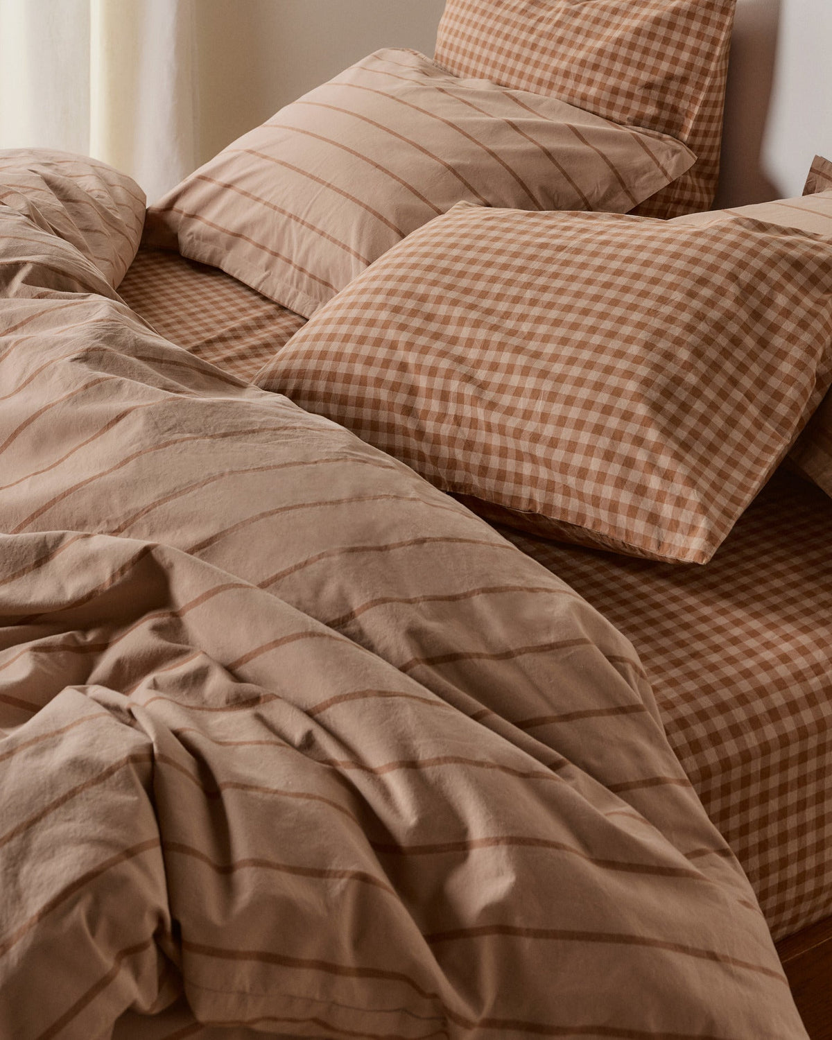 Brushed Cotton Sheet Set - Adobe Check TW/XL