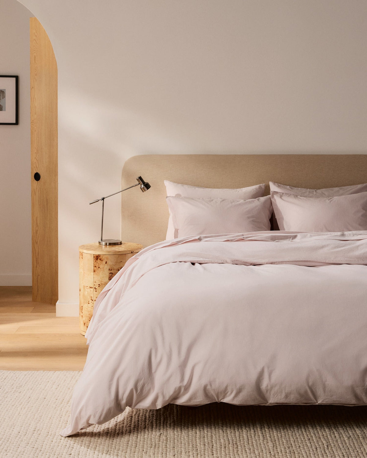 Brushed Cotton Duvet Cover Set - Blush F/Q
