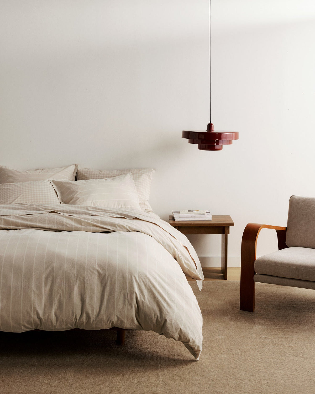 Brushed Cotton Sheet Set - Bone Check TW/XL