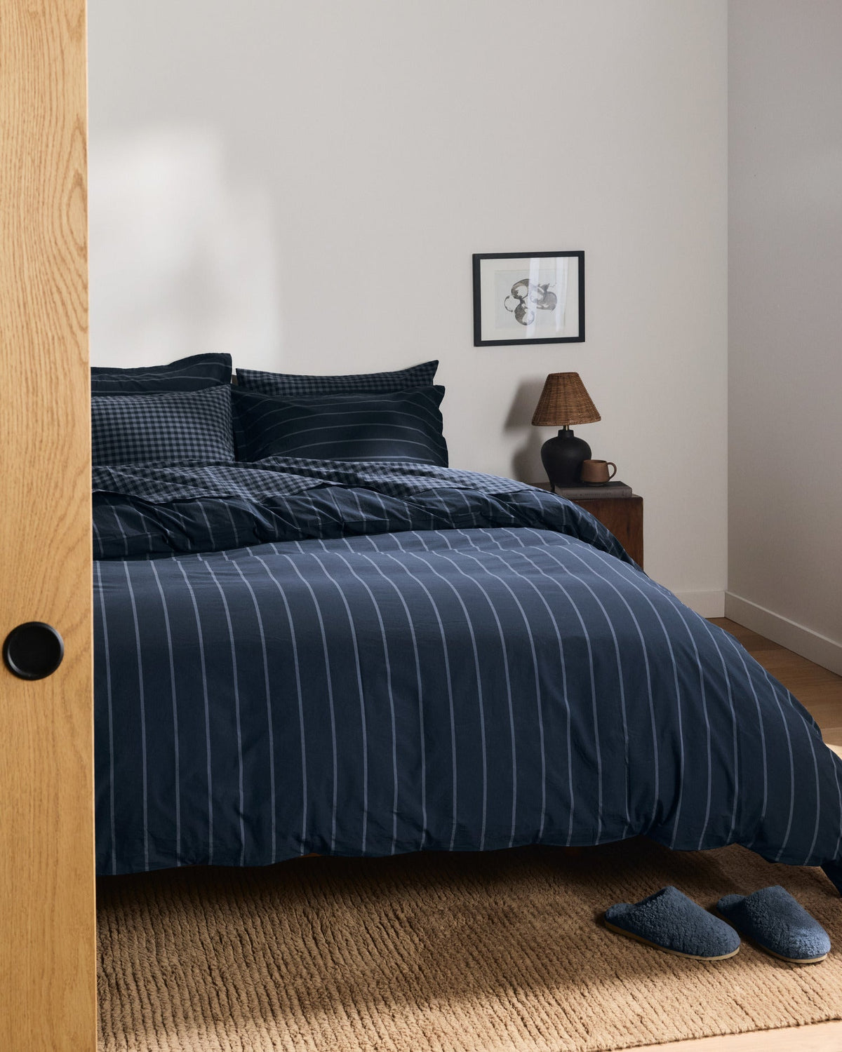 Brushed Cotton Duvet Cover Set - Dusk Stripe TW/XL