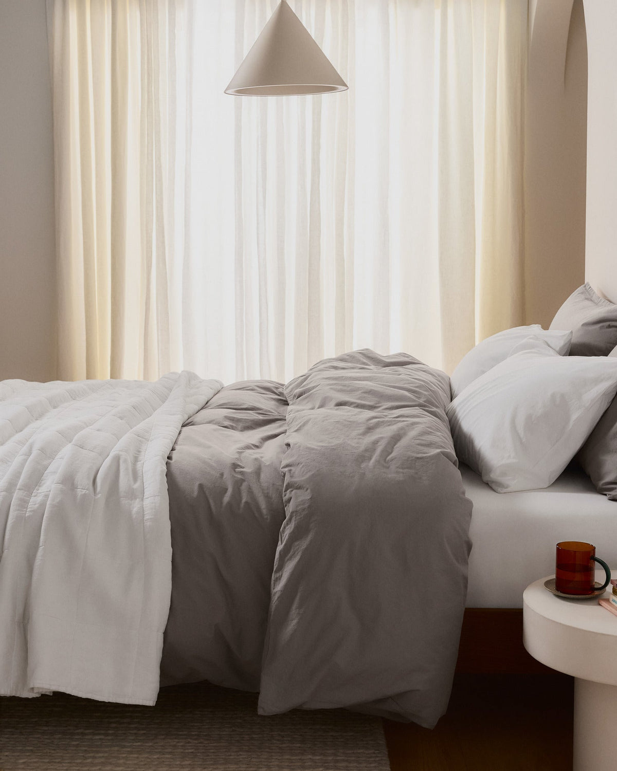 Brushed Cotton Duvet Cover (Pebble)