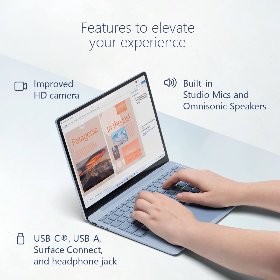 Microsoft Surface Laptop Go 2-12.4" TS - i5 8GB - 128 SSD - Ice Blue 8QC-00037