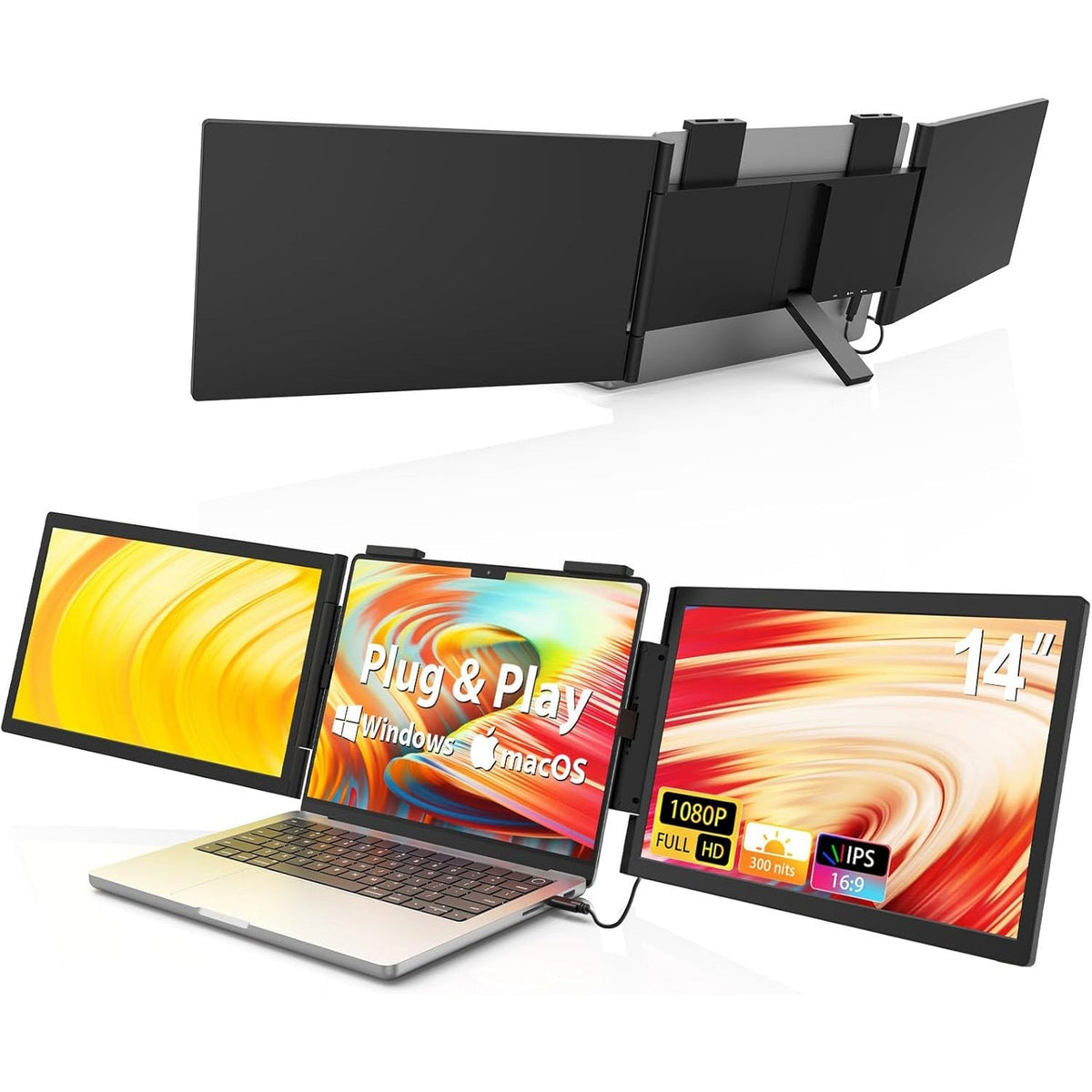 14-Inch Dual-Screen Portable Monitor