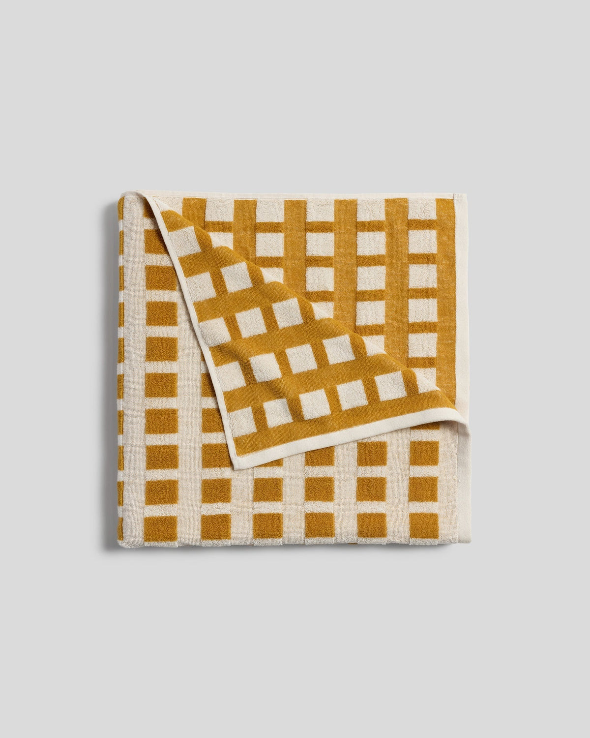 Capri Check Beach Towel - FINAL SALE (Marigold with Natural)
