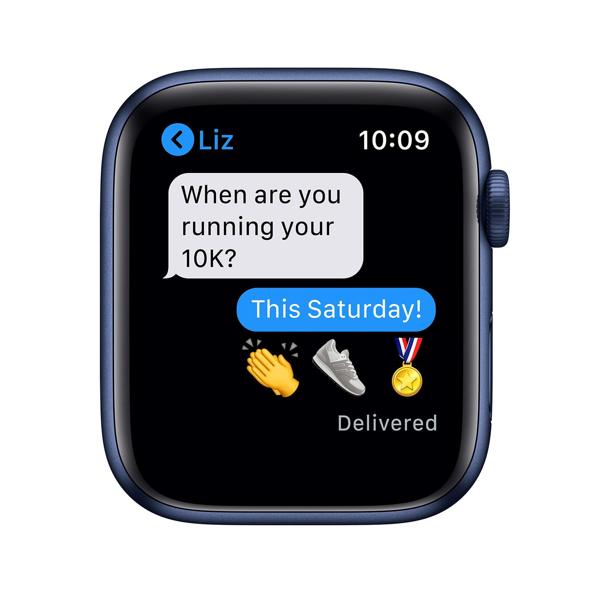 Apple Watch Series 6 GPS 44mm Blue Aluminum Case with Deep Navy Sport Band Blue - M00J3LL/A