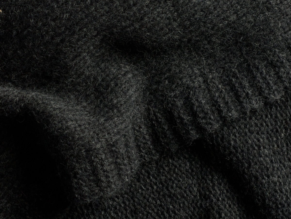 Classic Knit Alpaca Throw - FINAL SALE (Charcoal)