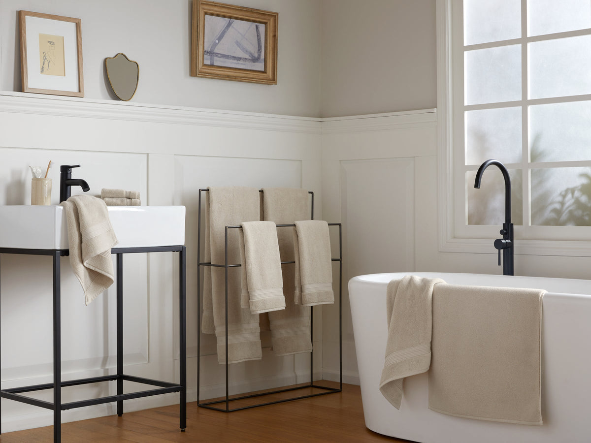 6+6 Classic Turkish Cotton Bath Bundle - Bone