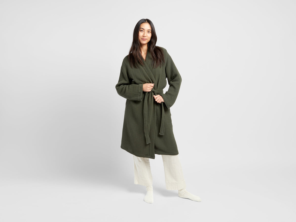 Cloud Cotton Robe (Evergreen)