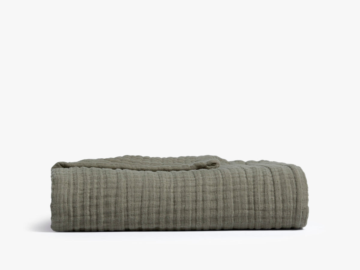 Cloud Linen Gauze Bed Blanket - FINAL SALE (Moss)