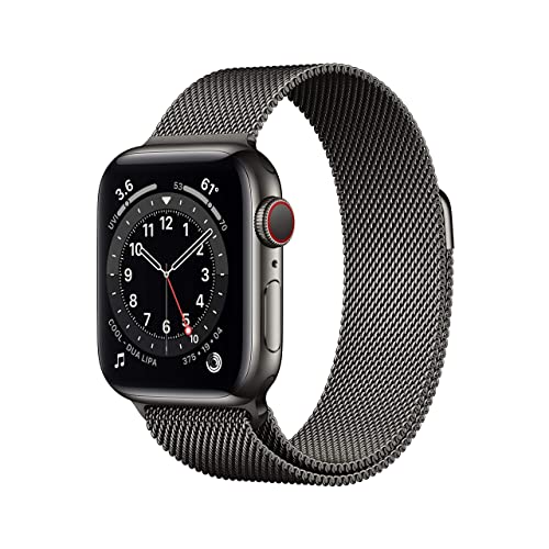 Apple Watch Series 6 (GPS + Cellular, 40mm) - Graphite Stainless Steel Case with Graphite Milanese Loop - MG2U3LL/A