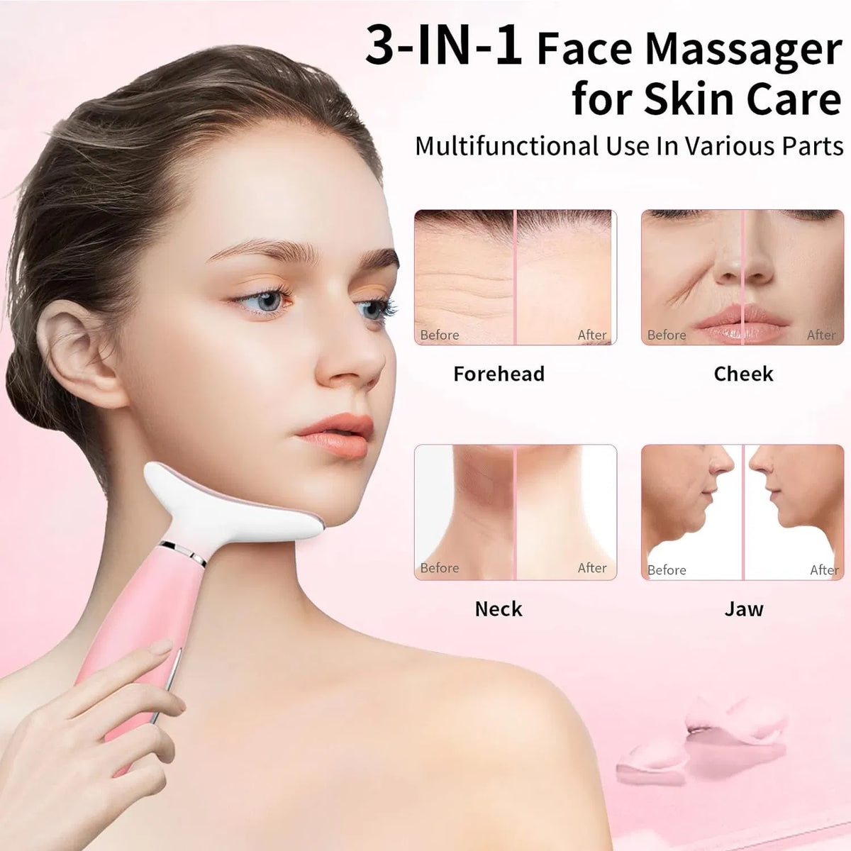 3-in-1 Neck & Face Massager Thermal, Vibration & Skin Care Tool