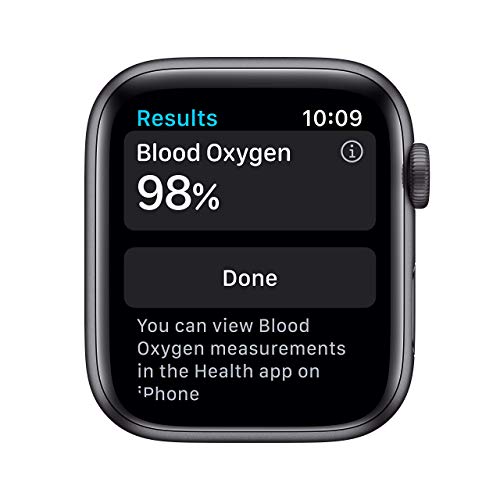 Apple Watch Series 6 GPS 44mm Space Gray Aluminum Case with Black Sport Band - M00H3LL/A