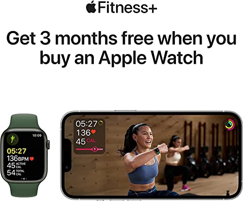 Apple Watch Series 7 (GPS) 45mm Green Aluminum Case with Clover Sport Band - Green - MKN73LL/A