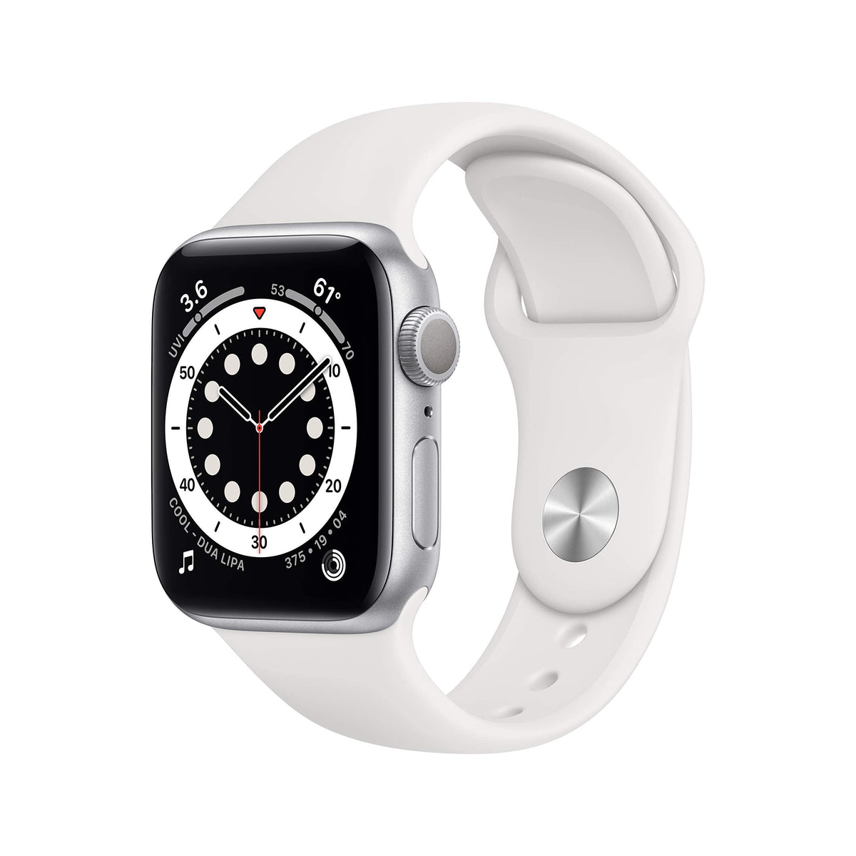 Apple Watch Series 6 (GPS, 40mm) - Silver Aluminum Case with White Sport Band - MG283LL/A
