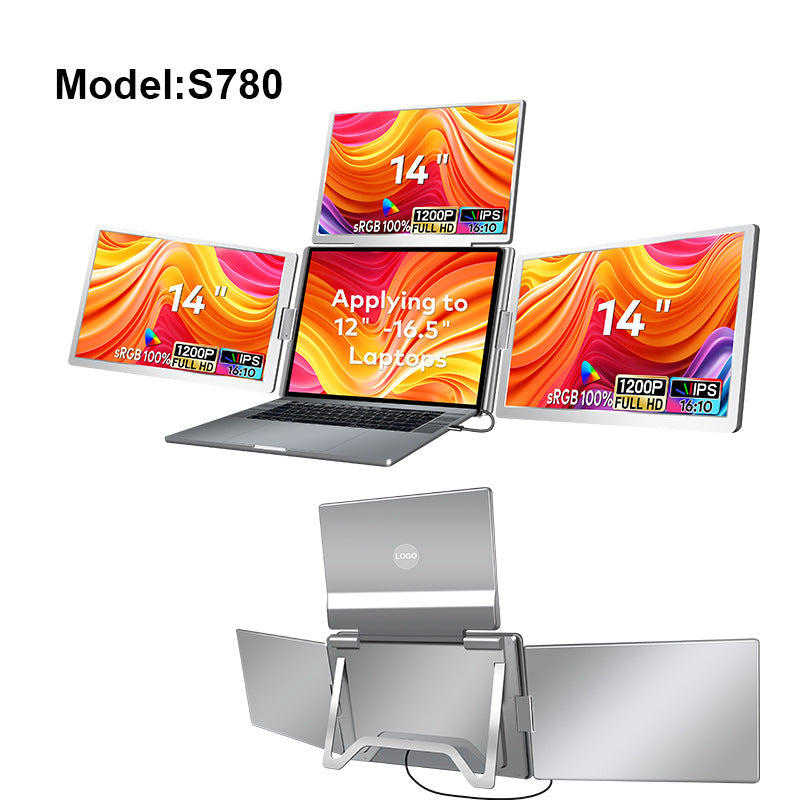 Portable Triple Screen Monitor for Laptop
