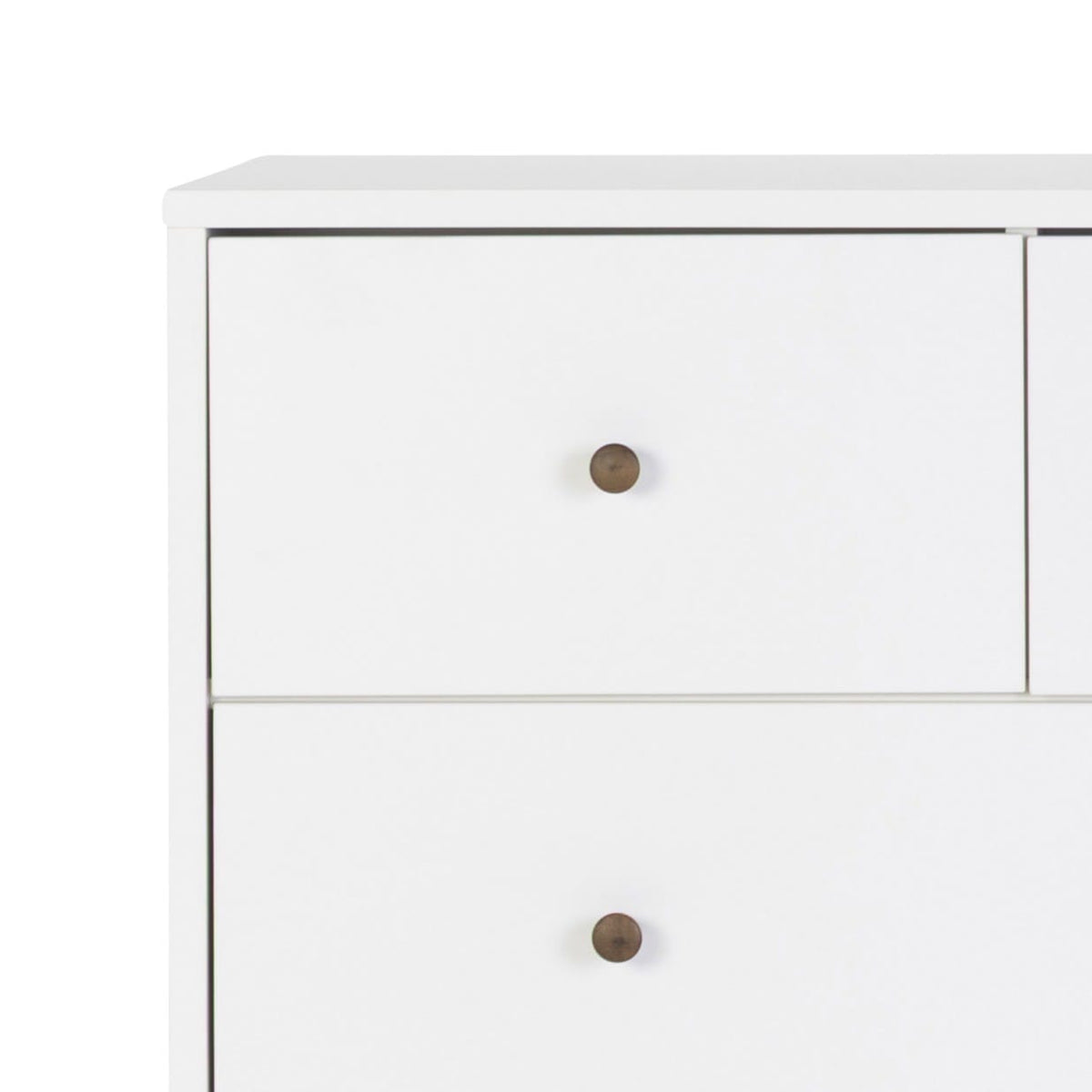 Dadada Austin 5-Drawer Dresser - White / Walnut Oak