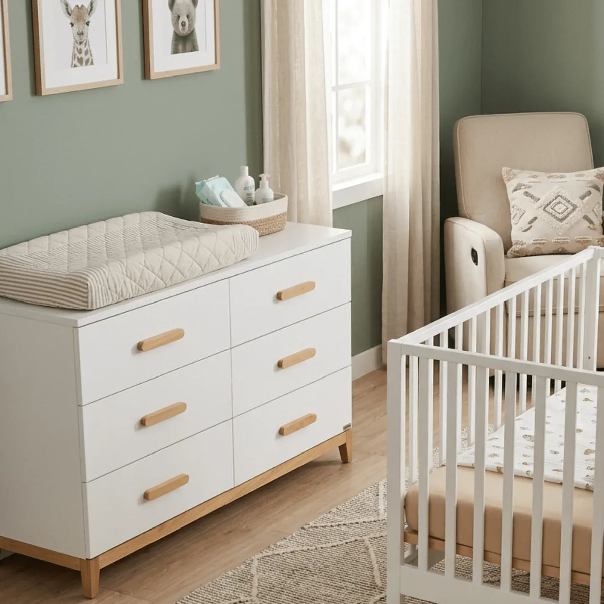 Dadada Lala Big 6-Drawer Dresser - White / Natural