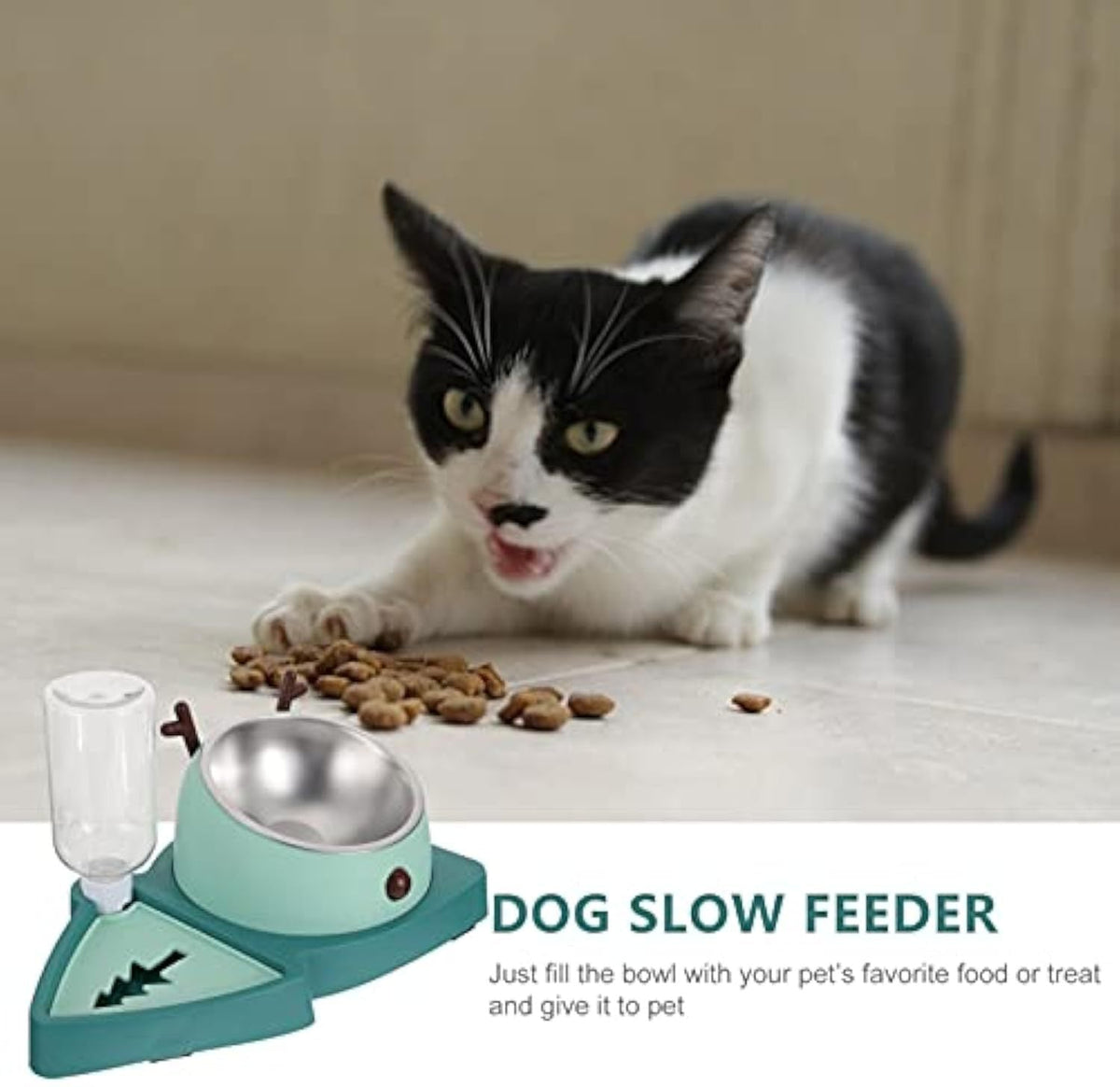 Slow Feeding Pet Bowl with Detachable Water Tray
