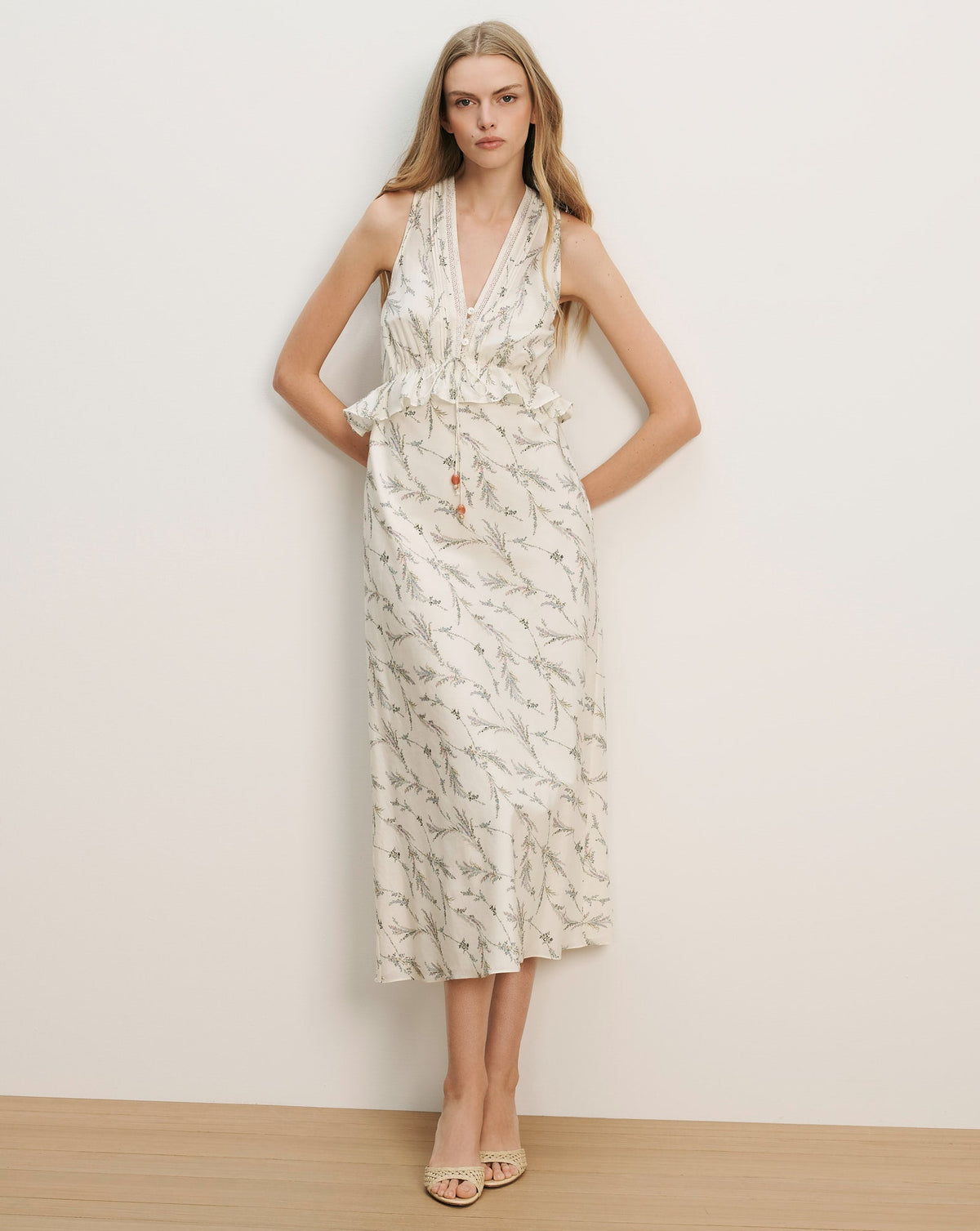Dominick Sleeveless Floral Midi Dress