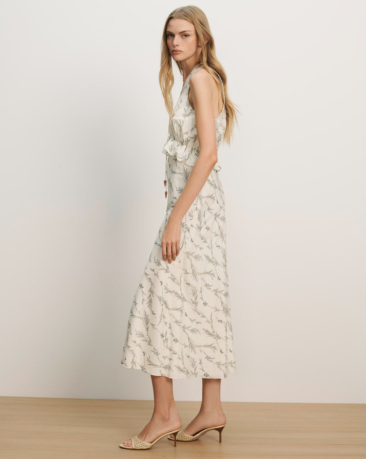 Dominick Sleeveless Floral Midi Dress