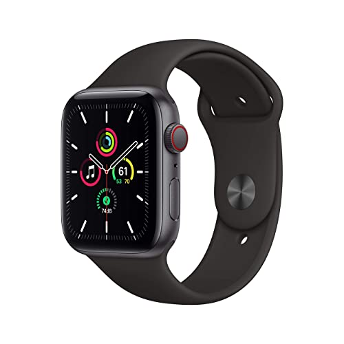 Apple Watch SE 44mm GPS Cellular Space Gray Aluminum Case Black Sport Band - MKRR3LL/A
