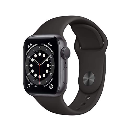Apple Watch Series 6 (GPS) 40mm Space Gray Aluminum Case with Black Sport Band - MG133LL/A