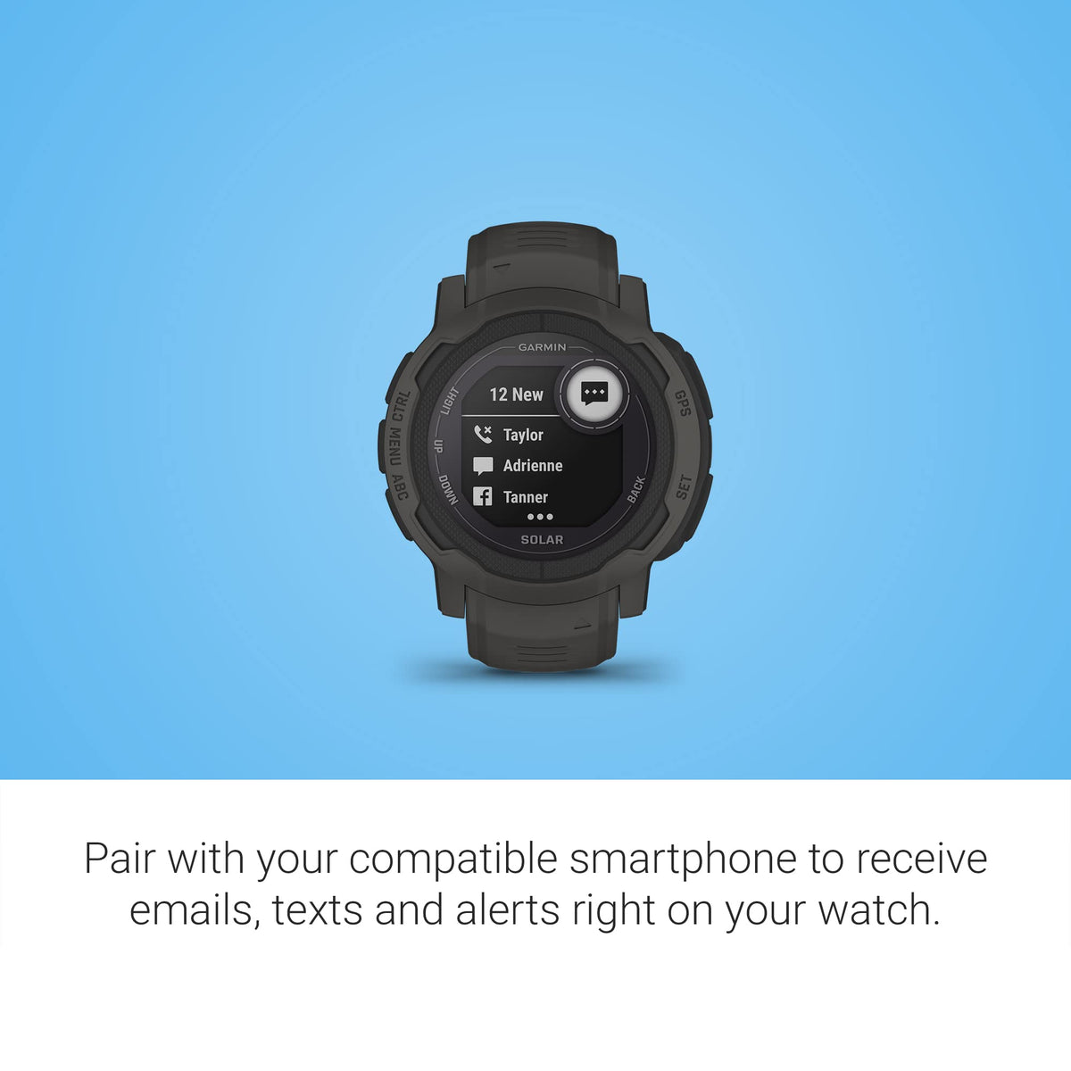 Garmin - Instinct 2 Solar 45 mm Smartwatch Fiber-reinforced Polymer - Graphite - 010-02627-10