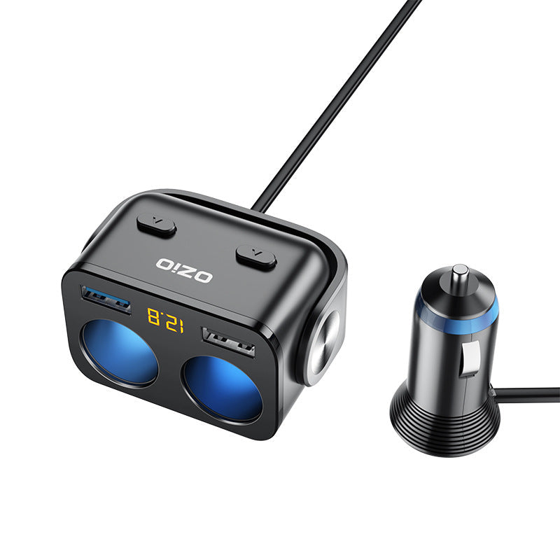 Dual USB Car Charger with Charging Cable