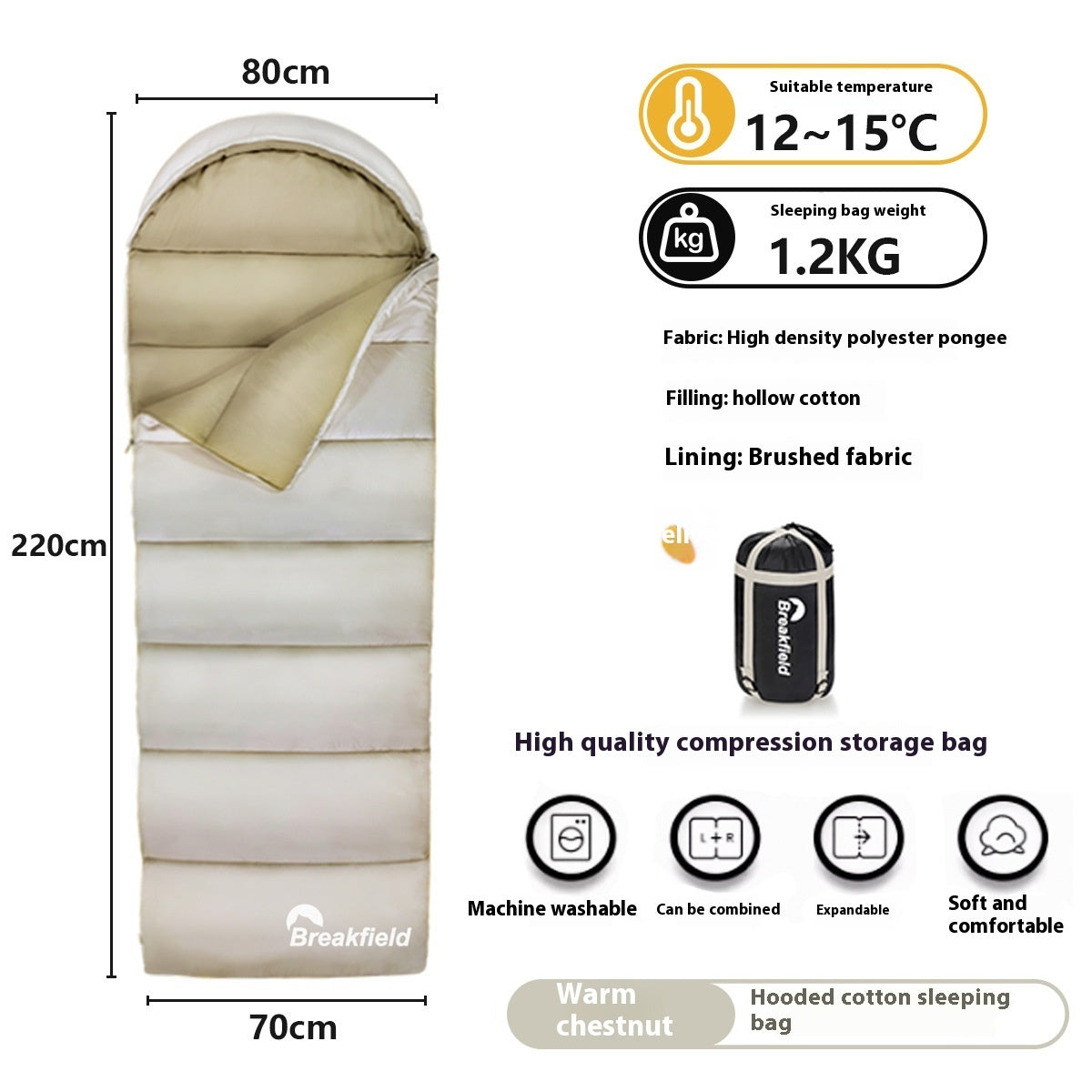 ]Thickened Waterproof Cotton Sleeping Bag